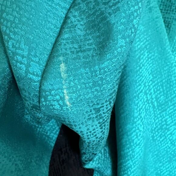 Adrianna Papell Silk Blazer Jacket Green Black Bows 8P - Picture 13 of 13